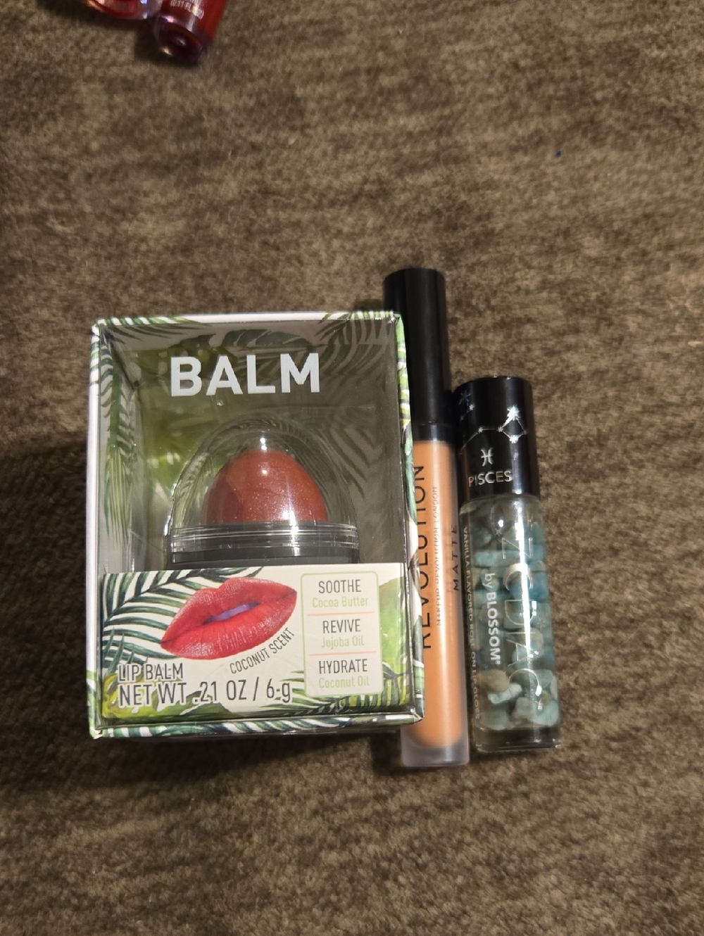 Makeup Revolution Matte Lip Gloss, Blossom Lip Gloss, Lip Blam Trio